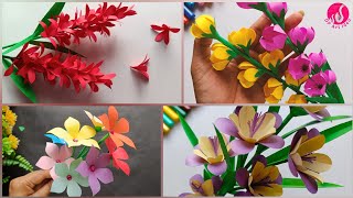 4 Unique Paper Flower || Paper Flower Stick|| Handmade Paper Craft|| How To Make Paper Flower