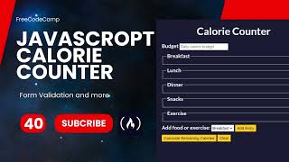 FreeCodeCamp - Javascript - Form Validation by Building a Calorie Counter | Steps - 40