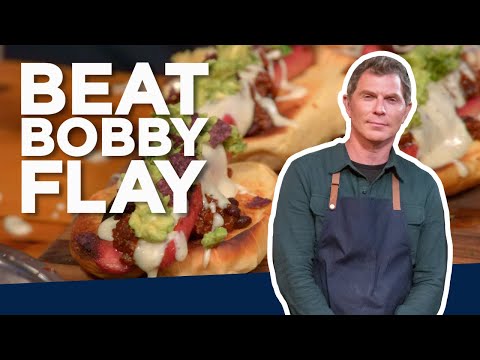 Bobby Flay Makes a Nacho Hot Dog | Beat Bobby Flay | Food Network