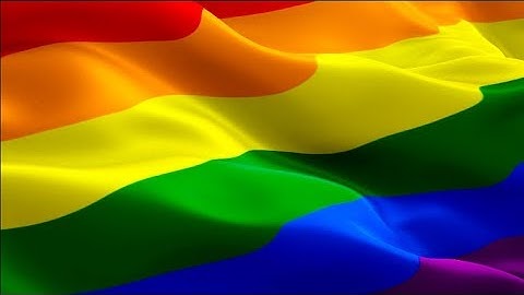 Gay flag LGBT 1080p HD 1920X1080 footage video waving in wind. 6 Stripes Gay Rainbow Pride flag