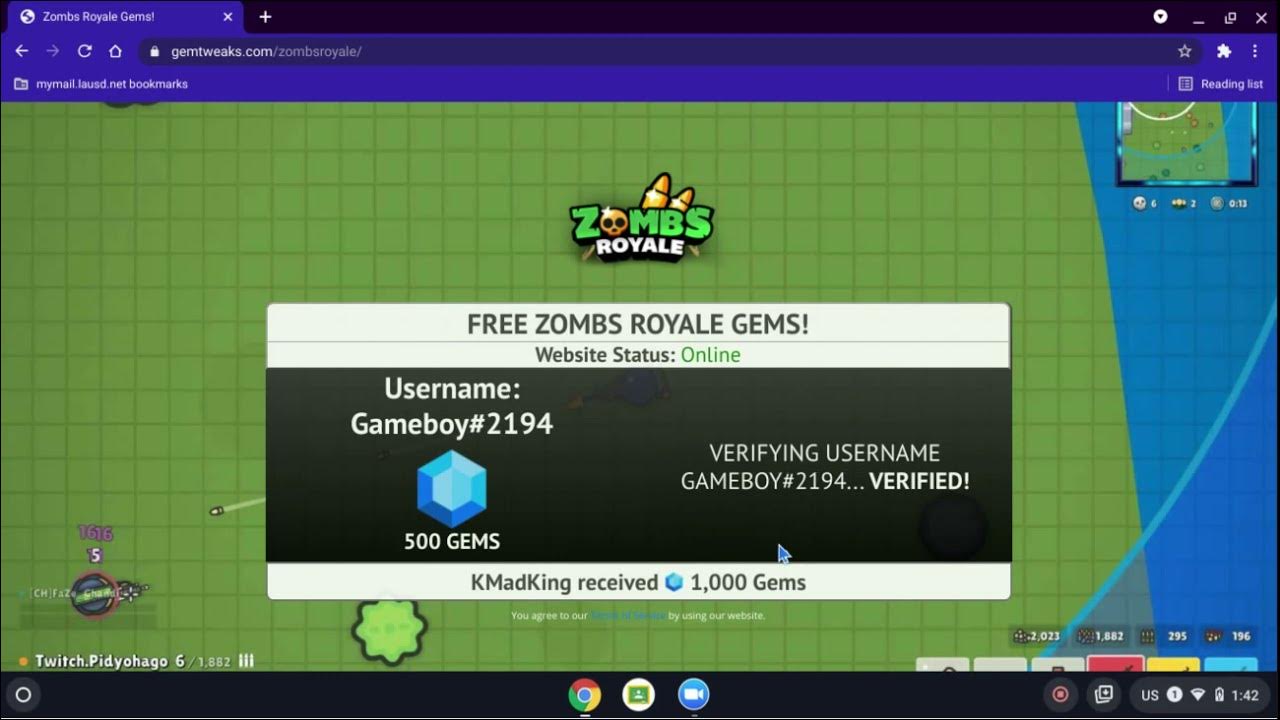 HOW TO GET FREE GEMS IN ZOMBSROYALE.IO ( NOT CLICKBAIT*) YouTube