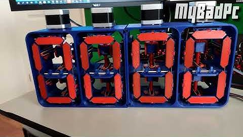 3D printed Mechanical 7-segment Clock/ Vane Display project, short demonstation.