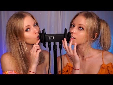 ASMR All Up In Your Ears X2 *Twin Video* (Close-Up Whispering, Breathy Gibberish)