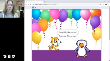 Aftellen in Scratch - teller met variabelen programmeren - Gelukkig Nieuwjaar!
