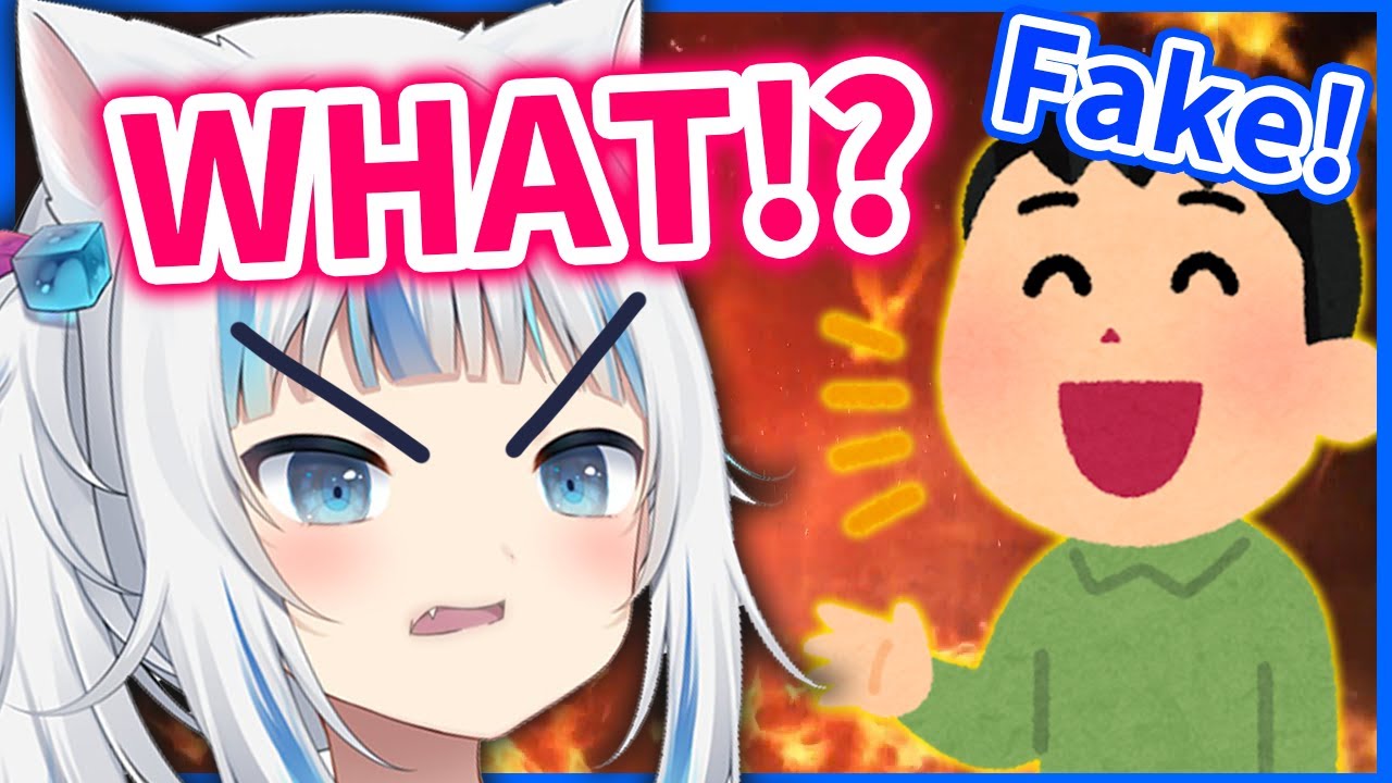 Gura 𝘼𝙉𝙂𝙍𝙔 when Chat calls her FAKE SHARK【Gawr Gura / HololiveEN】