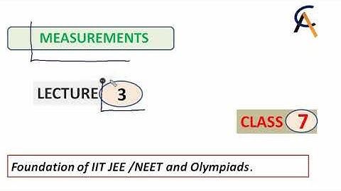Class 7 Part 3  Measurement for Foundation of IIT/NEETand Olympiads .