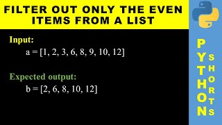 Famous Filter out only the even items from a list  | Python shorts Wealth