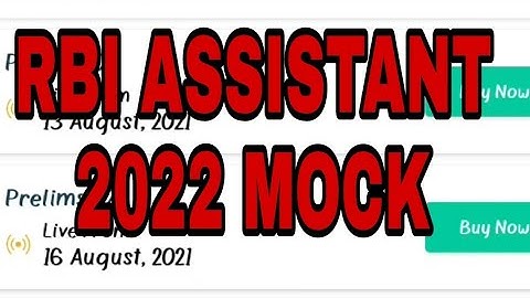 RBI ASSISTANT 2022 Mock // practice mock //