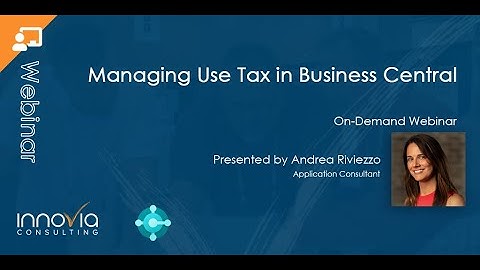 Managing Use Tax in Business Central