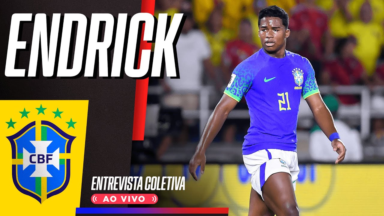 Endrick AO VIVO! Assista à coletiva do atacante da seleção brasileira