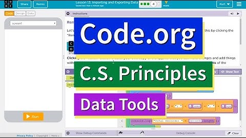 Importing and Exporting Data Lesson 13.4 Tutorial with Answers Code.org CS Principles