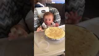 Aiden eating his birthday cake at 1 yrs old