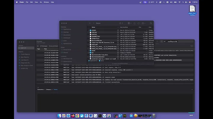 Using the Console application in macOS to capture logs for MyWorkDrive