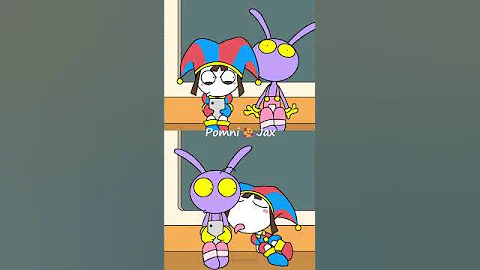 Pomni and Jax🥰The Amazing Digital Circus Cute & Kawaii & Adorable Reaction Animation #cute #kawaii