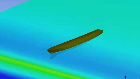 ANSYS CFX CFD simulation of a ship shell, 6 dof, multiphase