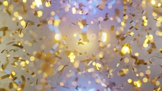 Gold Confetti Seamless Background | Aesthetic Confetti Background | Confetti Video Overlay 4K