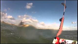 Kitesurfing learning how to jump lesson with Lewis Crathern