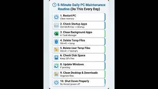 5-Minute Daily PC Maintenance Routine 💻 Keep Your Computer Fast #pctips #computermaintenance #shorts