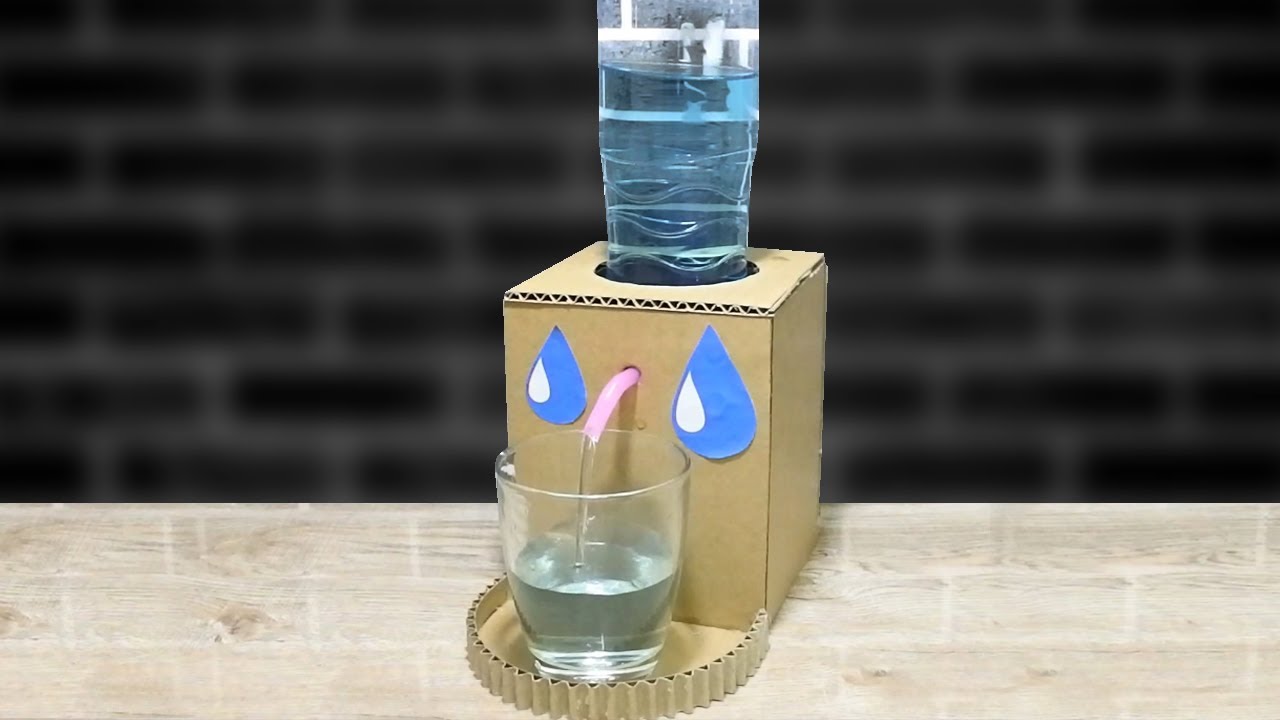 งานประดิษฐ์ง่ายๆ  Update 2022  DIY ตู้น้ำ ง่ายๆ ทำจากลังกระดาษและขวดน้ำ | How To Make Working Water Dispenser