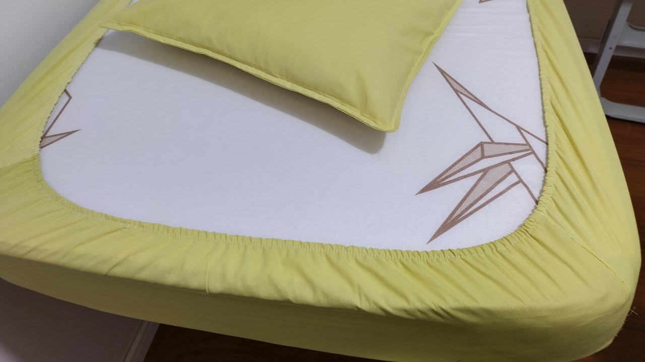 Jogo lençol de solteiro 2 peças, lençol com elástico e uma fronha, passo a passo