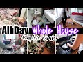 ALL DAY WHOLE HOUSE COMPLETE DISASTER CLEAN WITH ME | DEEP CLEANING + ORGANIZING + DECLUTTERING