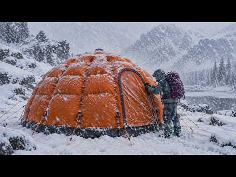 Surviving Alone in a Insulated Tent During Snowstorm | Extreme Off Grid Winter Life