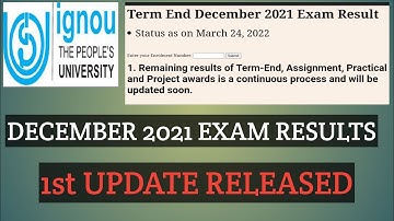 BREAKING NEWS IGNOU DECEMBER 2021 EXAM RESULTS DECLARED 1ST UPDATE RELEASED जरूर देखें ।