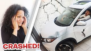 11 YEAR OLD KID CRASHES MOM'S CAR INTO HOUSE!!!