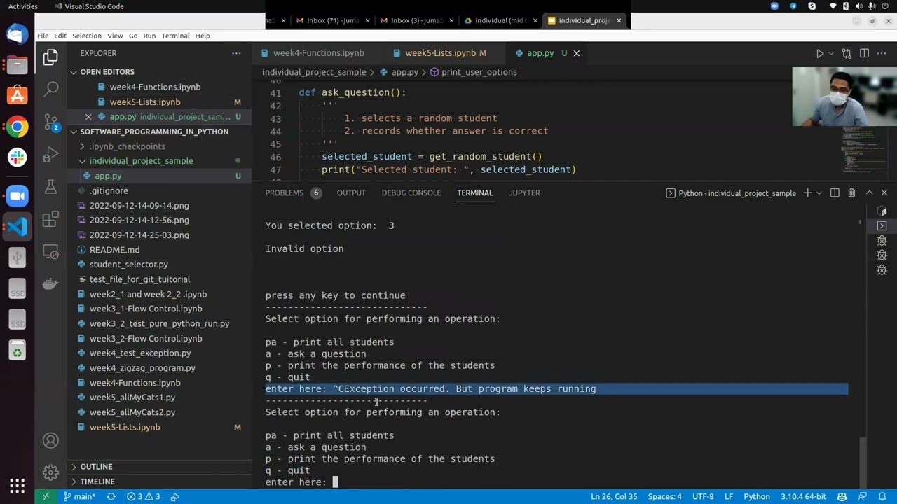 Software Programming in Python: Sample Project Demo for students - YouTube