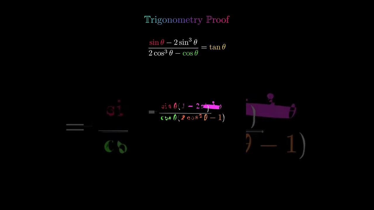 Trigonometry Proof | Prove sinθ − 2sin³θ:2cos³θ − cosθ = tanθ #shorts #trigonometry #maths