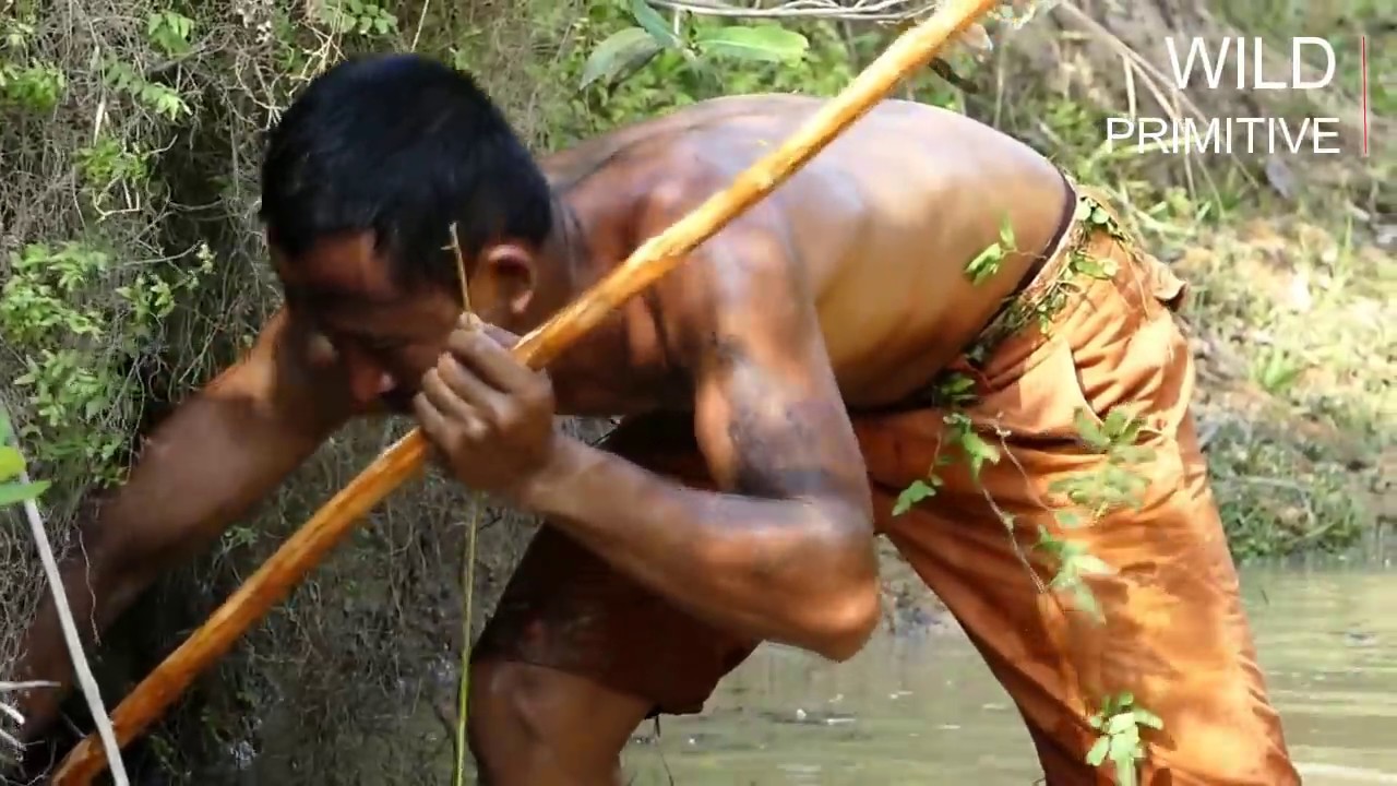 Primitive Technology - Brave Wilderness Fishing and Fire Them Extremely Delicious Immediatly