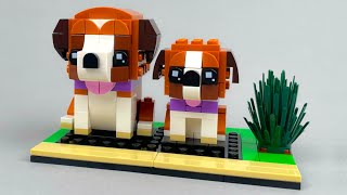 ST BERNARD: LEGO BrickHeadz Pets (Stop Motion Speed Build)