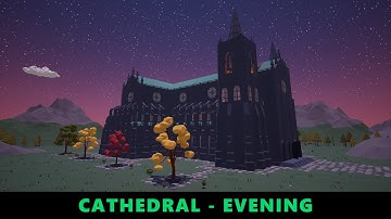 Low Poly - Cathedral - evening scene - Unreal Engine Package