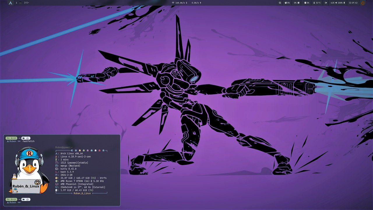 My MangoWC rice with Arch Linux | Mi rice de MangoWC con Arch Linux ...