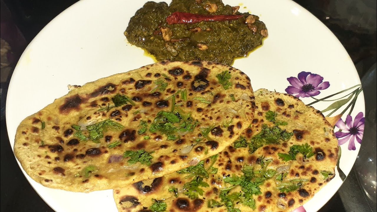 Lasooni Roti How To Make Lasooni Palak with Missi Roti || Full Meal || Healthy And ...