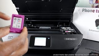 HP ENVY PHOTO 7830 LOADING AND SETTING THE INK CARTRIDGES - YouTube