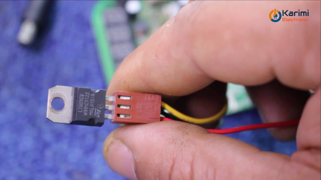 الجزء الثاني: إصلاح رسيفر ميني وتجربة تشغيله بمنضم جهد L7805 regulator 5V