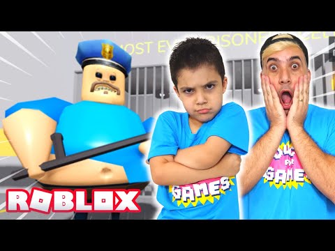 ESCAPE DO POLICIAL GORDÃO NA PRISÃO PERIGOSA DO ROBLOX!! (BARRY'S PRISON  RUN) 