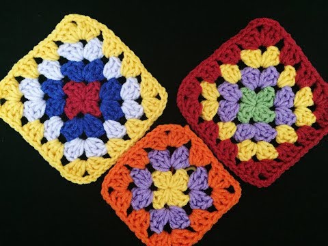 Hanım dilendi bey beğendi Motifi Yapımı /Colorful Granny Square Crochet (Eng. Subt. ) (motif 1)