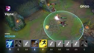 Vayne R + Q + E + Flash + Q