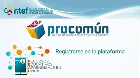 Cómo registrarse en Procomún Red de recursos educativos abiertos en la red Intef