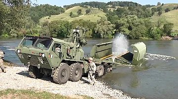 Soldiers Construct Floating Bridge (Improved Ribbon Bridge)