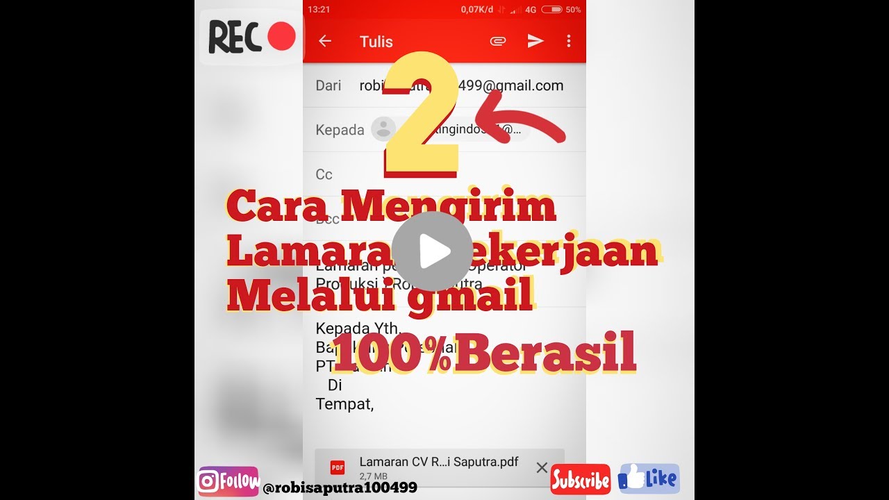 CARA MENGIRIM LAMARAN MELALUI GMAIL dengan 2 CARA dengan MUDAH 