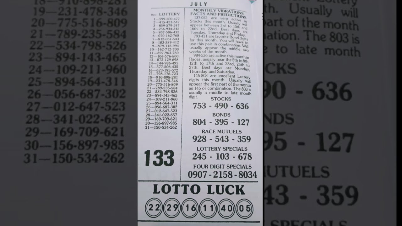 Lottery Sheets From The Streets 07 03 25