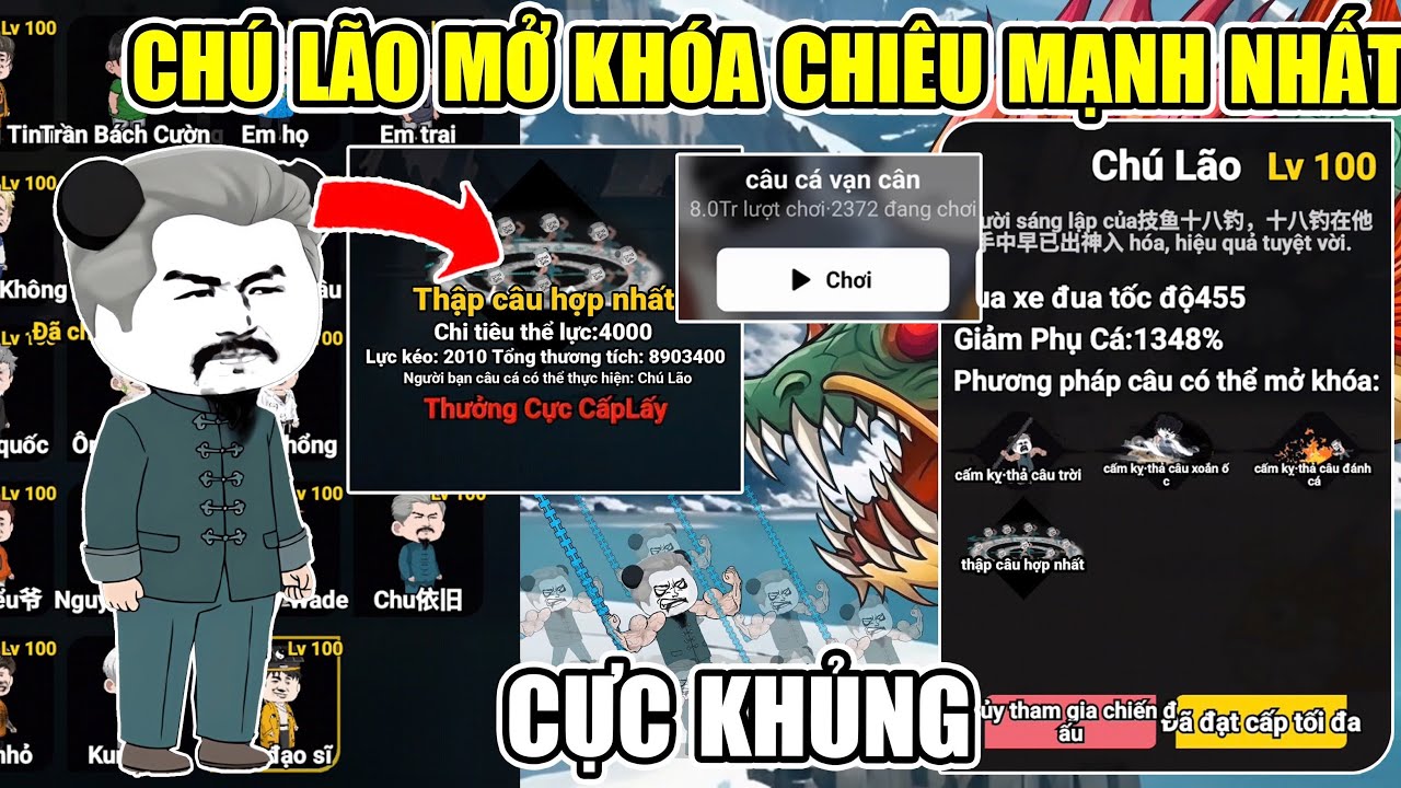 PHÁT HIỆN CHÚ LÃO MỞ KHOÁ CHIÊU MẠNH NHẤT MAP MỚI, COMBO HUỶ DIỆT CÁ NHIỄM Y CÂU CÁ VẠN CÂN