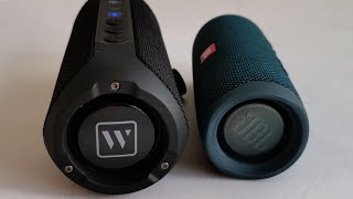 Wharfedale Exson S Bluetooth speaker test v JBL Flip 5