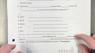 Chapter 3, section 5 (Ionic compounds), part 1