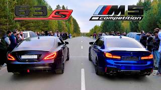 картинка: ЗАКЛЯТЫЕ СОПЕРНИКИ! AMG E63 vs BMW M5 vs AMG CLS63 vs Mercedes S63