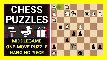 Chess Puzzles to Practice. Themes: Middlegame, One-move puzzle, Hanging piece. Learn Chess