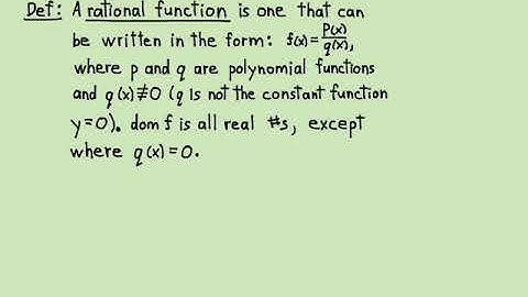 5.5.1 Rational Functions Intro